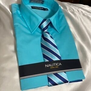 Kids Nautica long sleeved shirt and tie